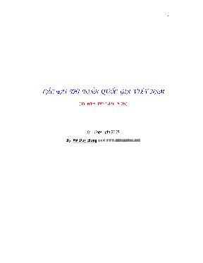 Các bài thi Toán quốc gia Việt Nam (Từ năm 1962 đến 2005) - Hà Duy Hưng